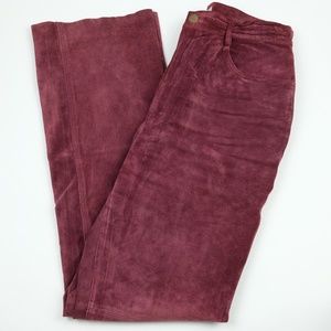 Sutton Studio Maroon Leather Pants, Size 10